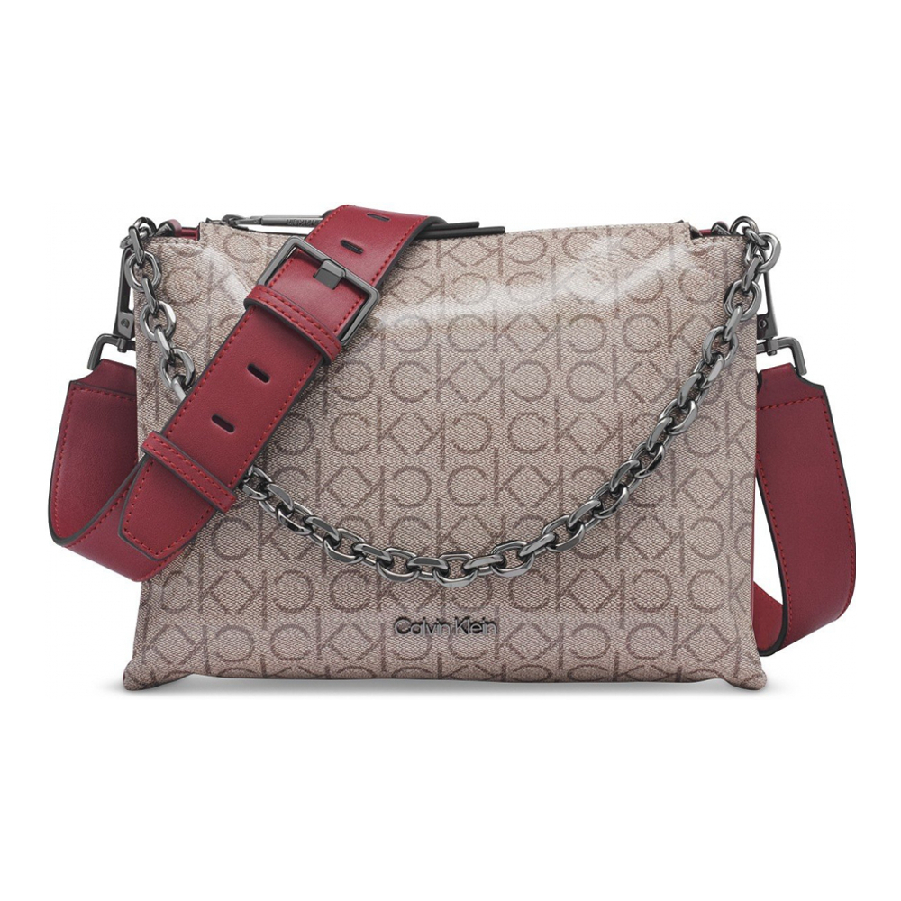 'Rain Signature Top Zipper Dual Strap Chain' Umhängetasche für Damen