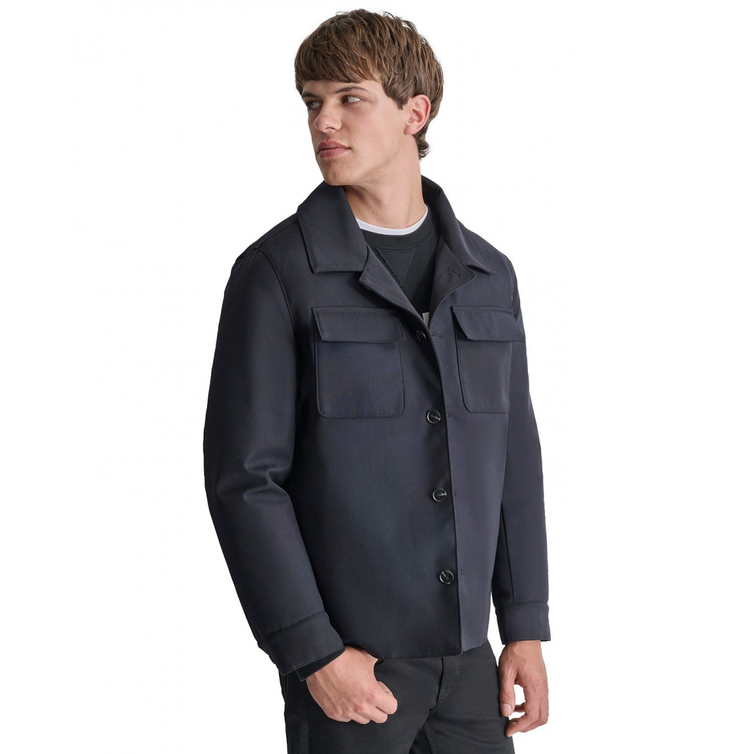 Veste 'Button-Front Shirt With Hooded Bib' pour Hommes