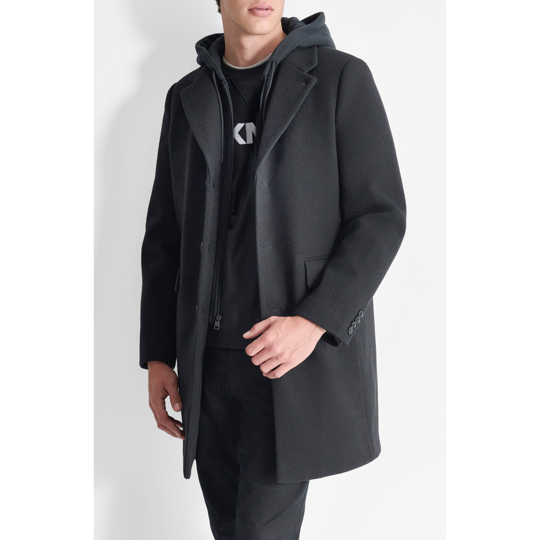 Men's 'Water Resistant Felted with Hooded Bib' Coat