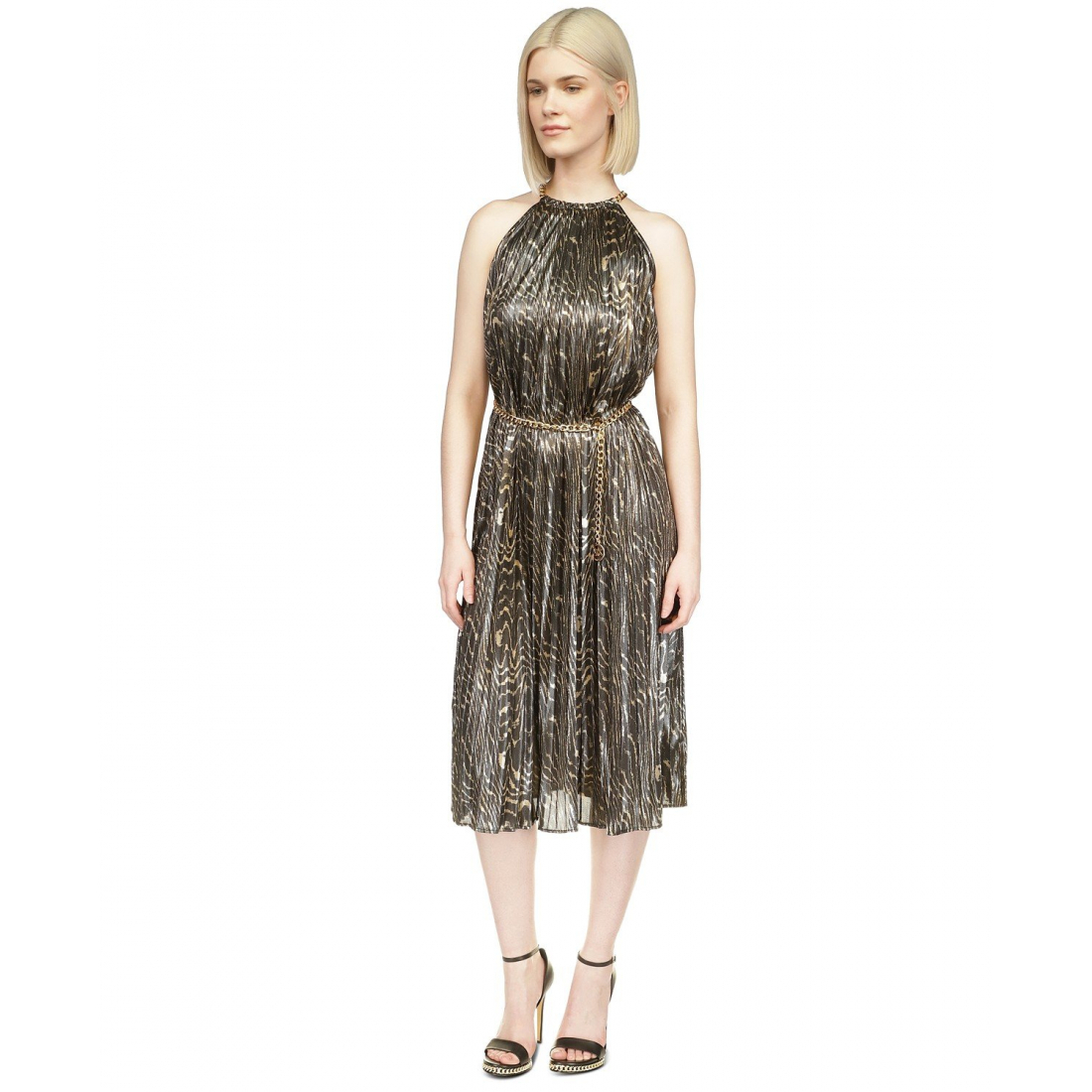 Women's 'Animal-Print Pleated' Midi Dress