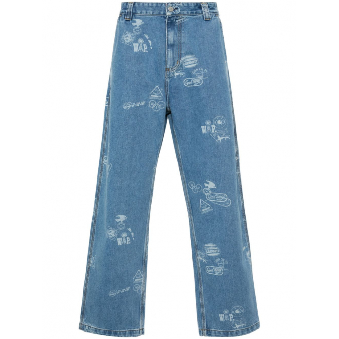 Jeans 'Stamp Graphic-Print Tapered' pour Hommes