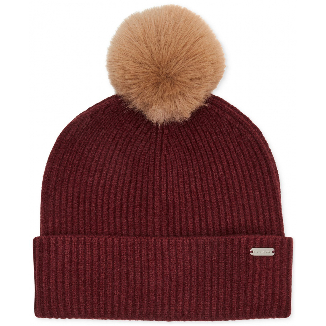 Bonnet 'Ribbed Furry Pom Pom' pour Femmes