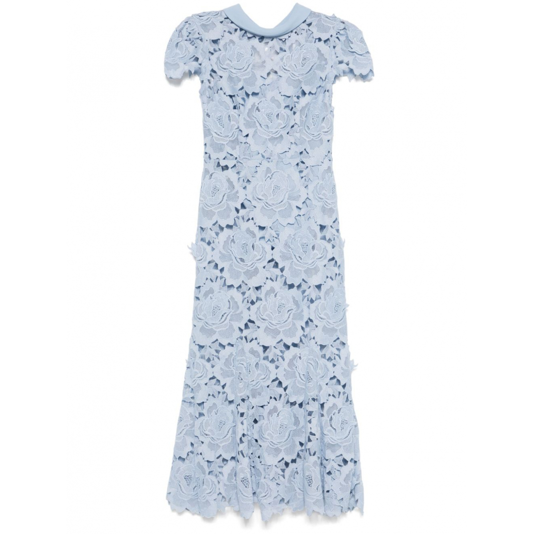 Robe Midi 'Contrast-Collar Lace' pour Femmes