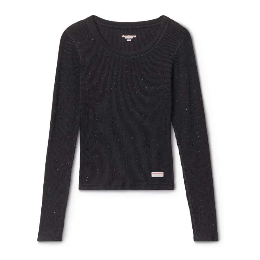 T-Shirt manches longues 'Crystal Hotfix' pour Femmes