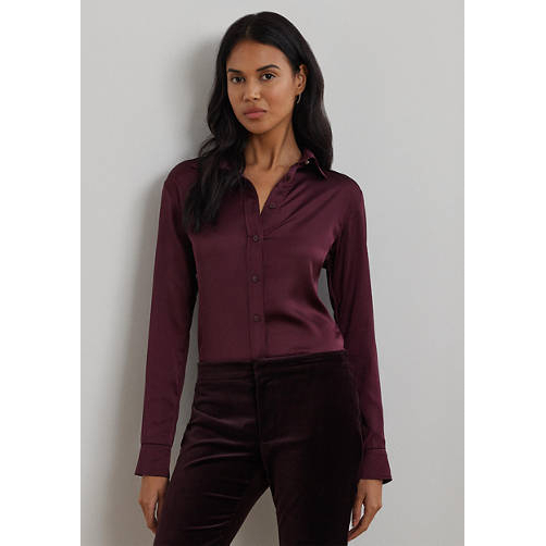 'Classic Fit Satin Charmeuse Shirt' für Damen