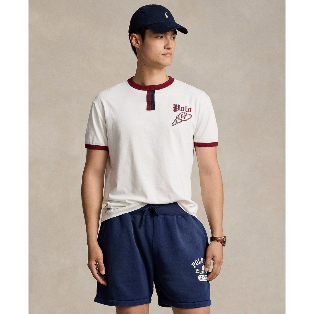 T-shirt 'Classic-Fit Logo Slub Jersey' pour Hommes