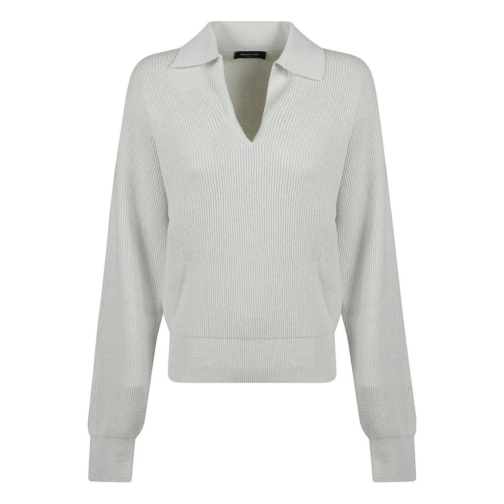 Pull 'Collared Ribbed' pour Femmes