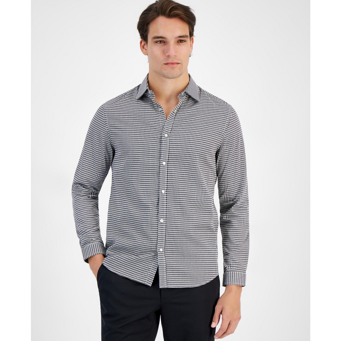 Chemise 'Slim-Fit Logo-Print Shirt' pour Hommes