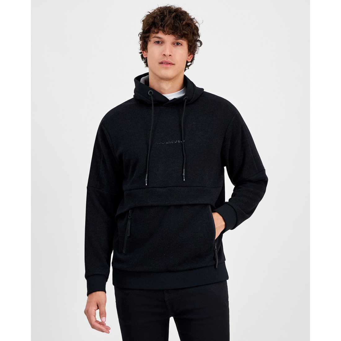 Men's 'Elevated Modern-Fit Textured Fleece' Hoodie