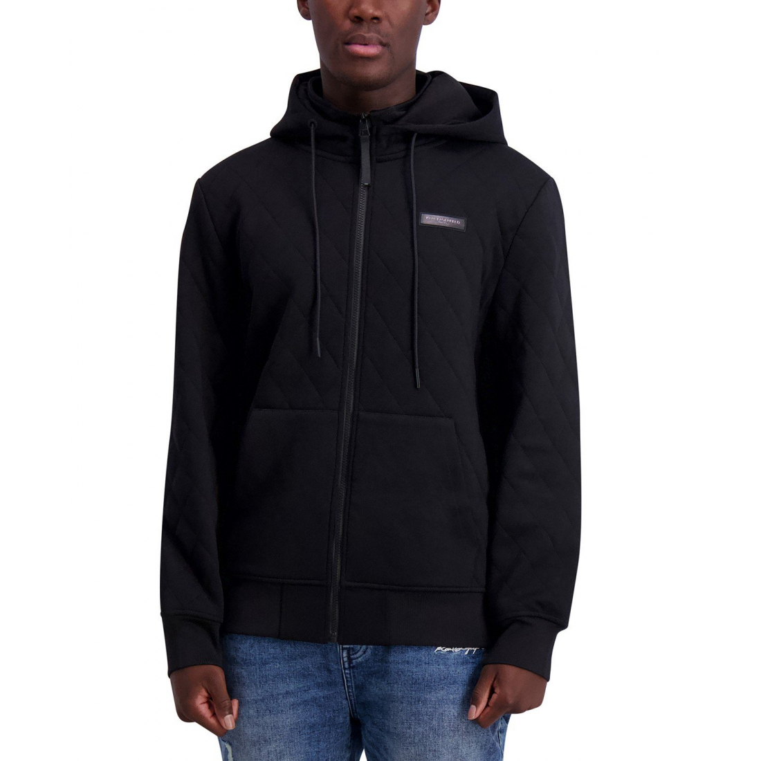Men's 'Slim Fit Quilted Zip-Front Long Sleeve Hoodie'
