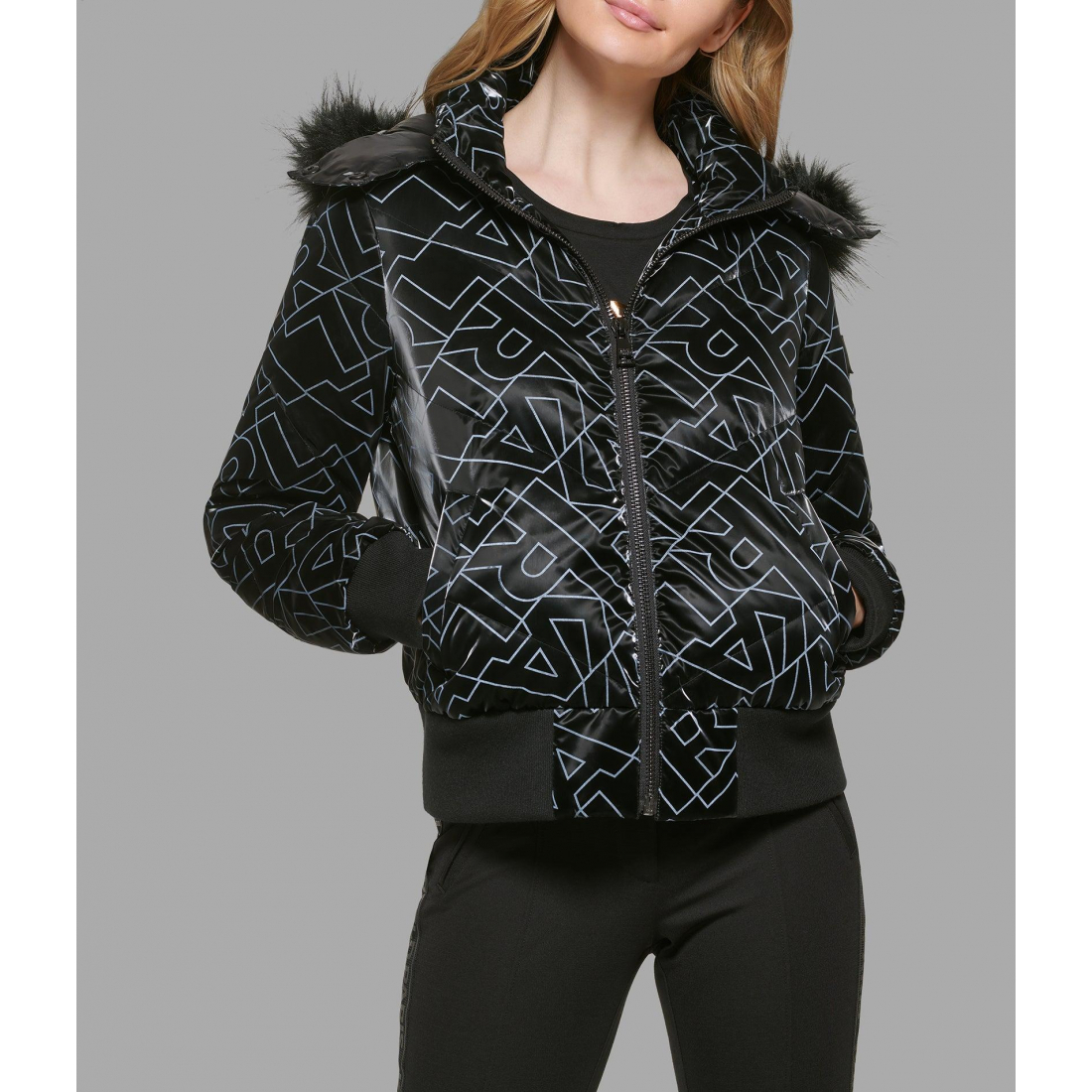 'Monogram Logo Glossy Bomber' pour Femmes