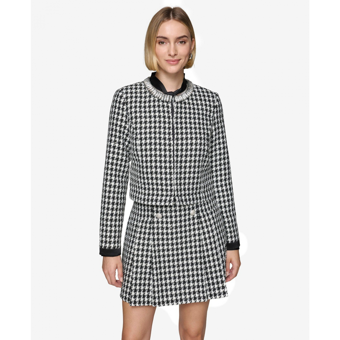 Veste 'Convertible Houndstooth' pour Femmes