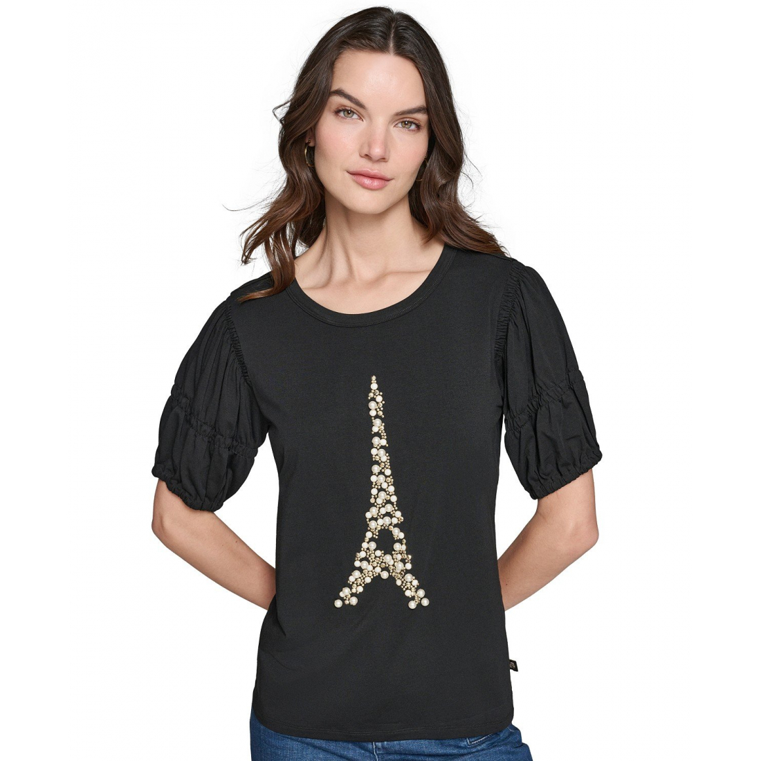 T-shirt 'Embellished Eiffel Tower' pour Femmes