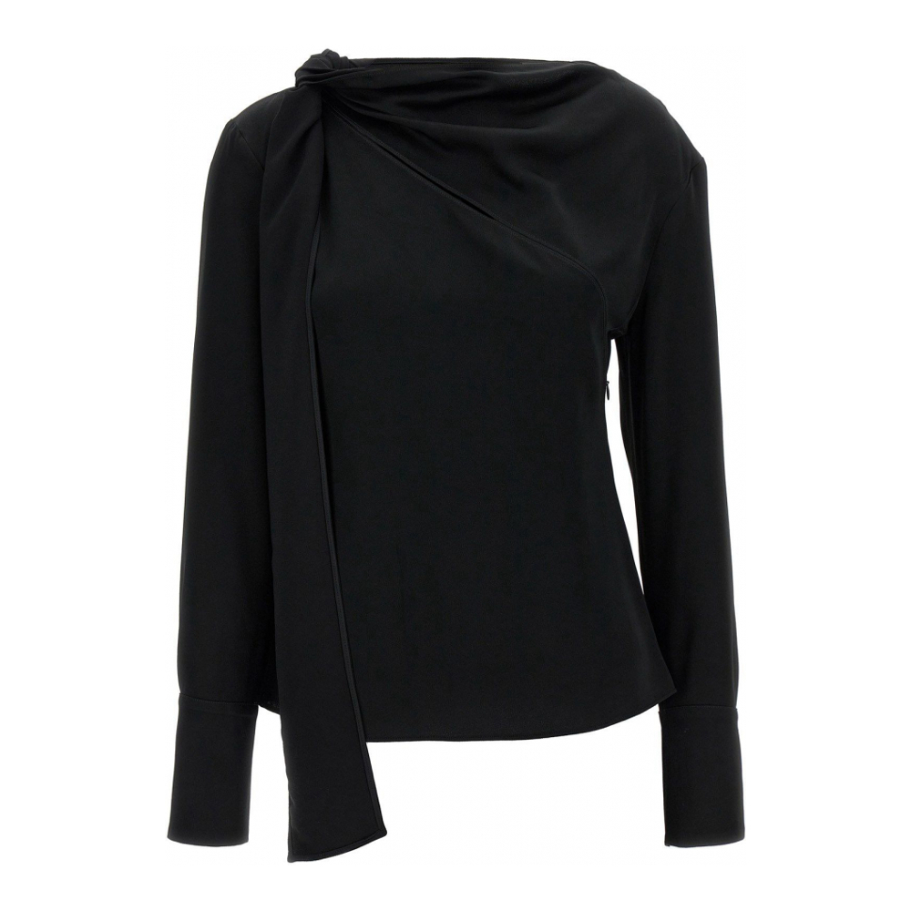 Blouse à manches longues 'Bow-Detail Draped' pour Femmes