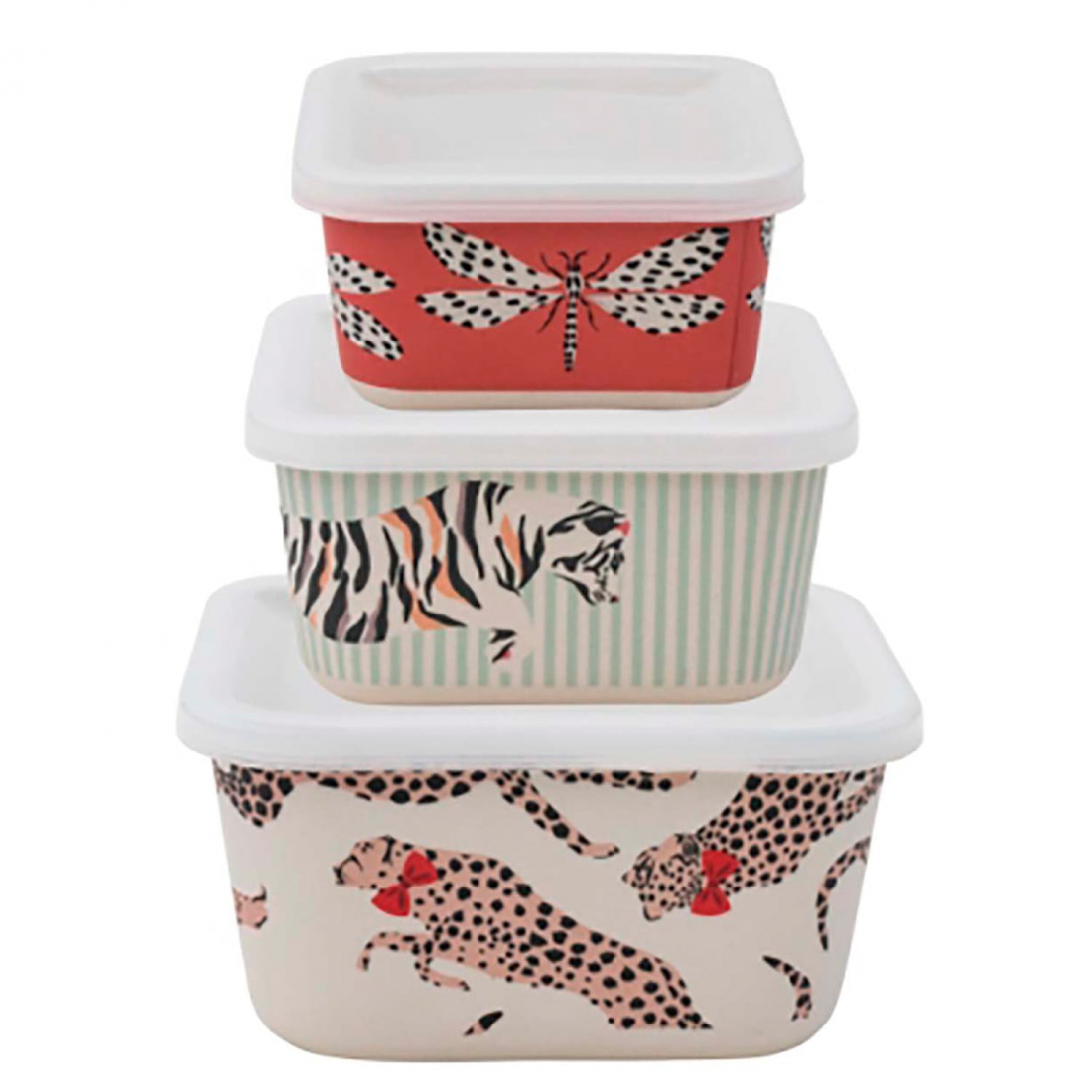 Set 3 Bamboo Food Containers