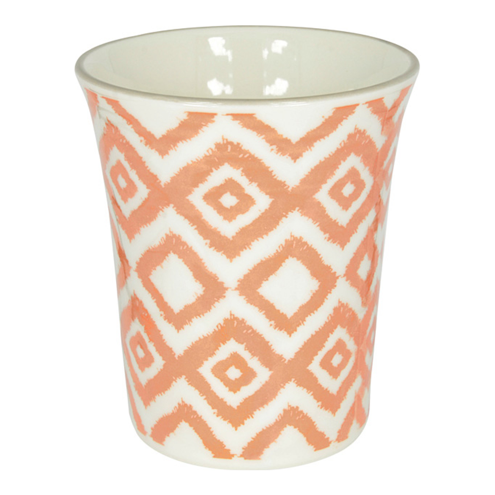 Set Of 6 Orange Porcelain Kasuri Cups