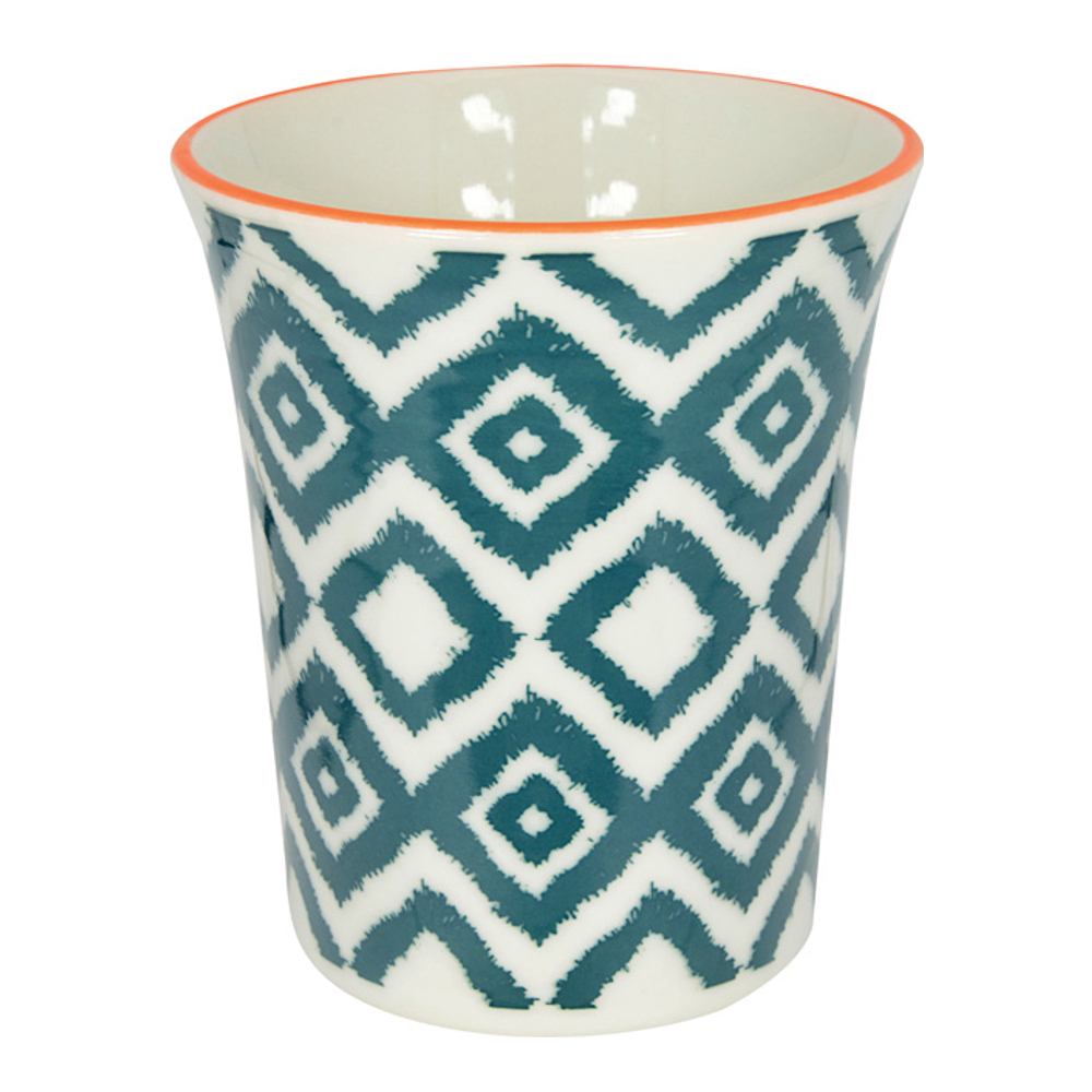 Set Of 6 Kasuri Cups In Green Porcelain