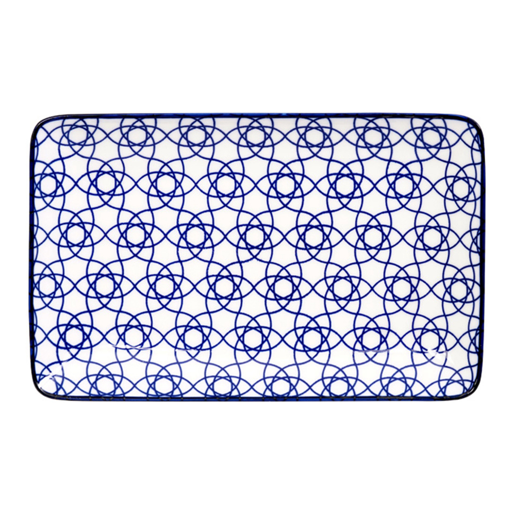 Set Of 6 Nippon Blue Serving Plates In White/Blue Porcelain