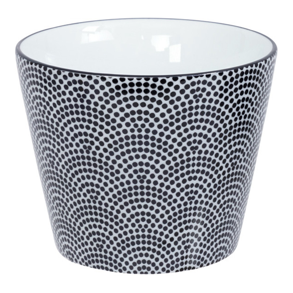 Set Of 6 Nippon Black Tea Cups In Black/White Porcelain