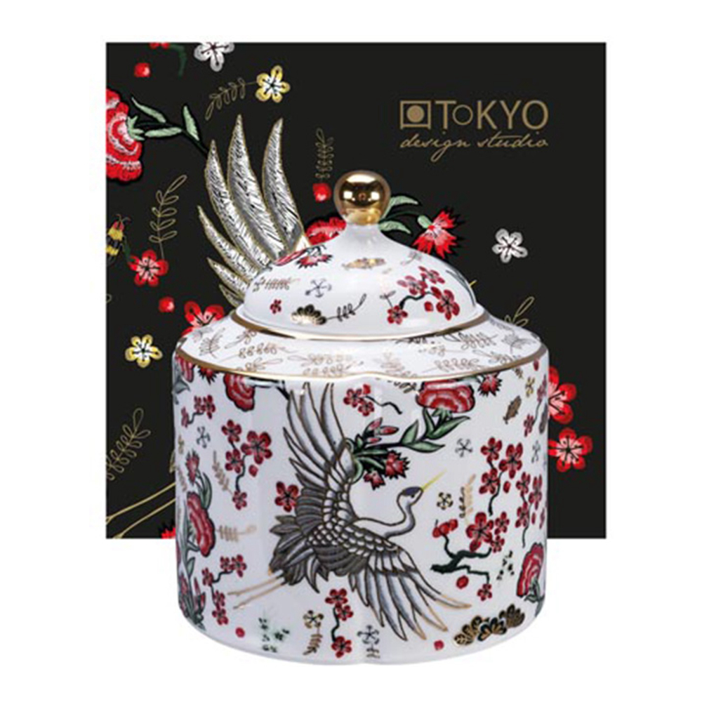 Magical And Mythical Jar In White/Black/Red Porcelain