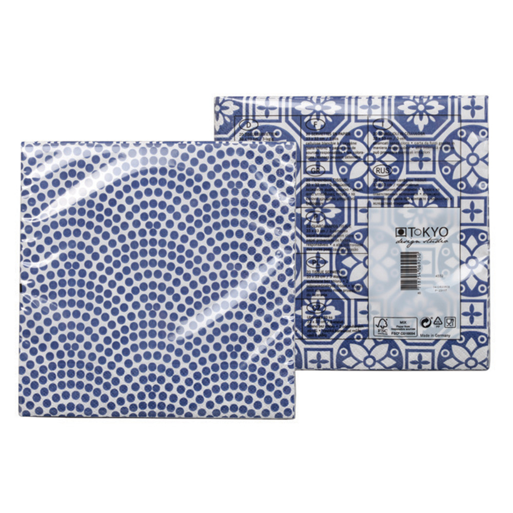 Nippon Blue Napkins In Blue/White Paper