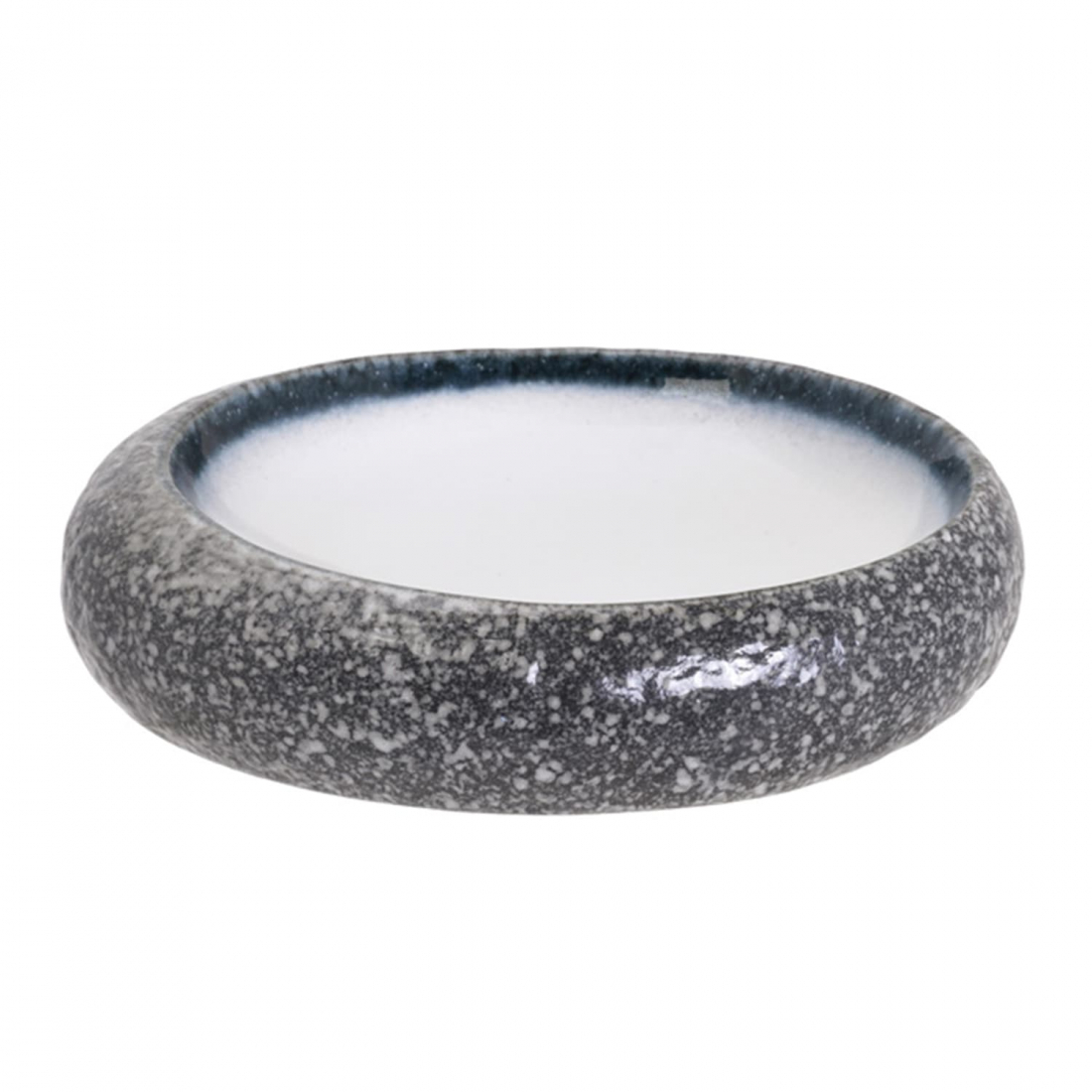 Assiette Série Tajimi Ovale 19 x 14.5 x 4.5 cm Bl/Wh