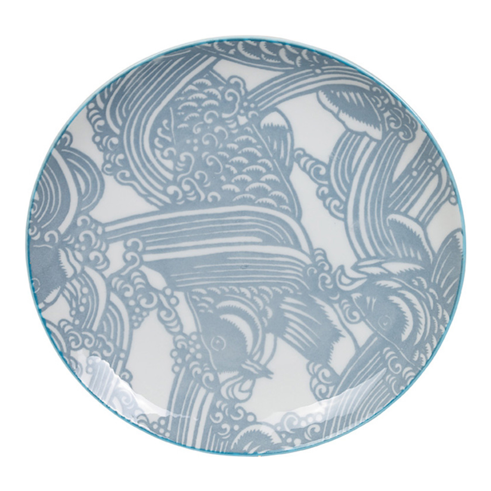 Set Of 6 Shiki Plate In Grey/White Porcelain