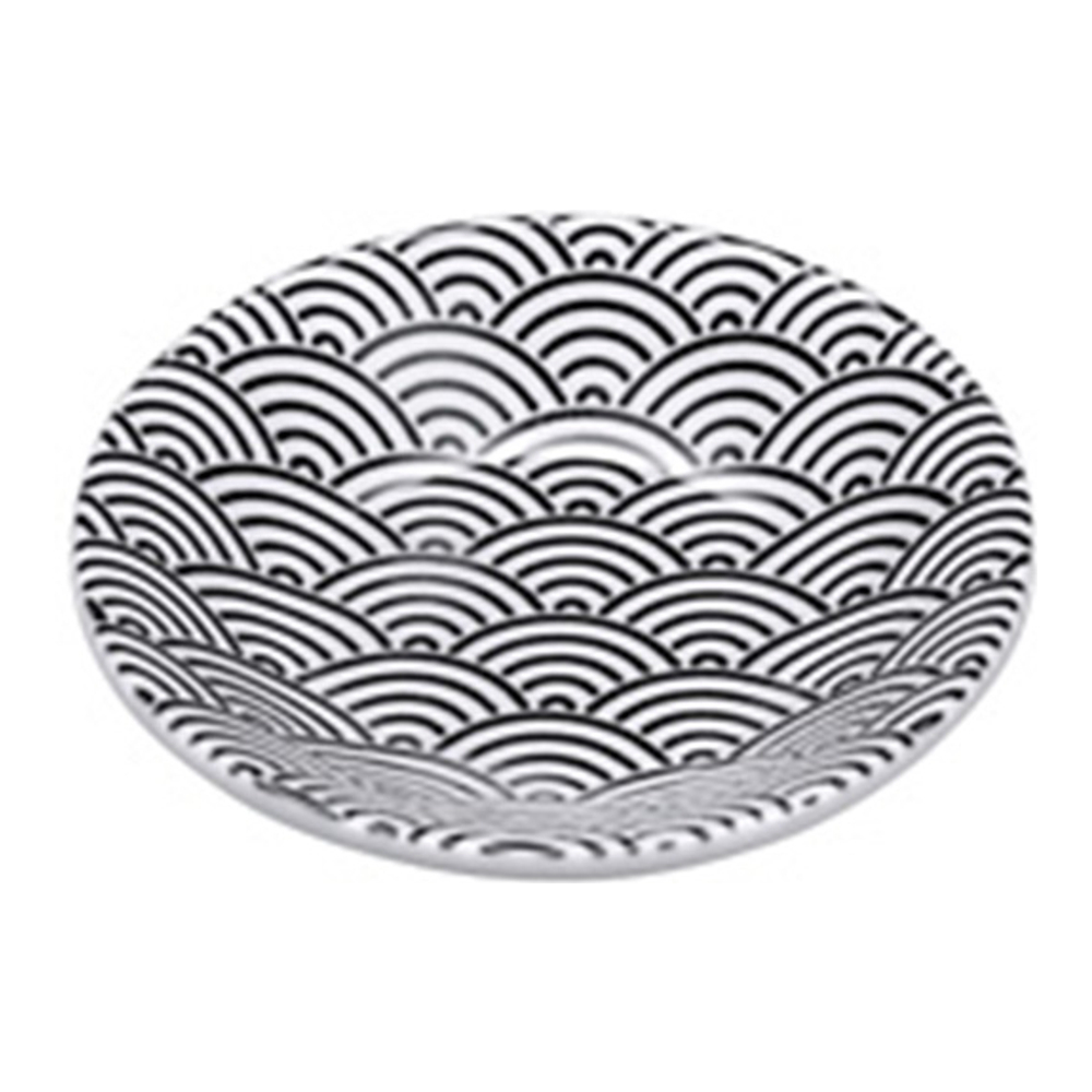 Set Of 12 Nippon Black Soy Plate In Black/White Porcelain