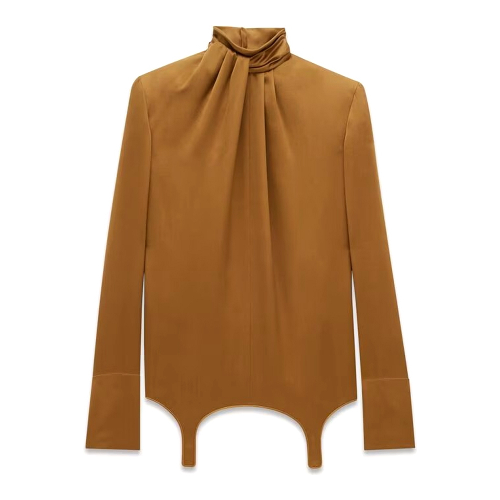 Blouse à manches longues 'Twist-Neck Garter' pour Femmes