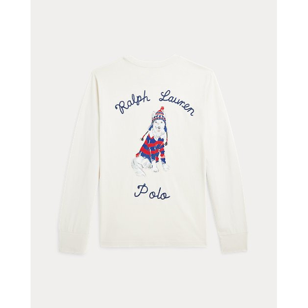 'Dog-Print Cotton Long-Sleeve Tee' pour Grands garçons