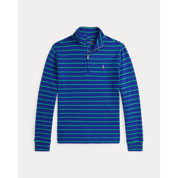 'Striped Cotton Quarter-Zip Pullover' pour Grands garçons
