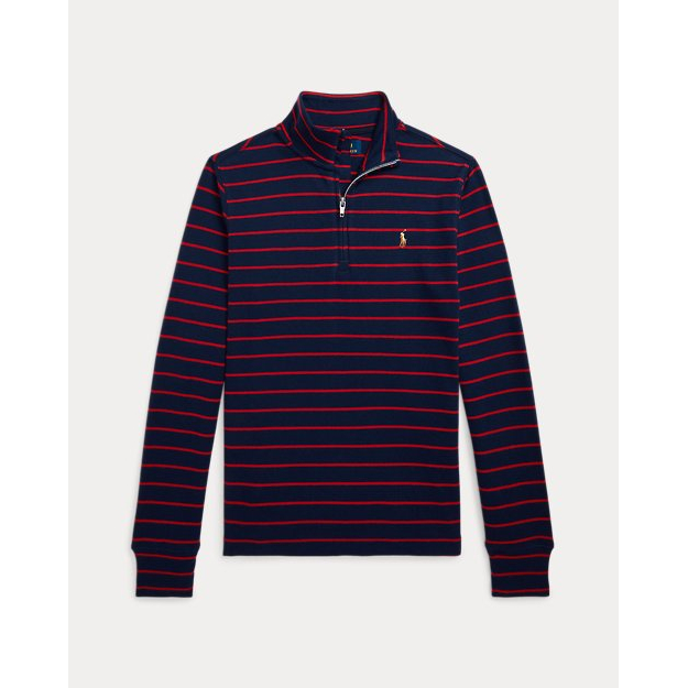 'Striped Cotton Quarter-Zip Pullover' pour Grands garçons
