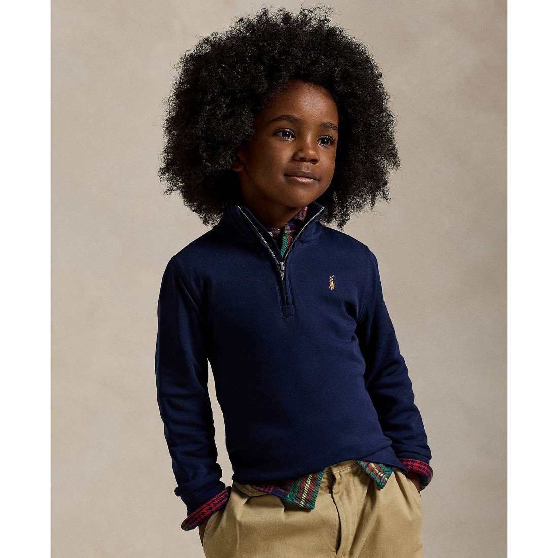 Boy's 'Cotton Interlock Quarter-Zip Pullover shirt'