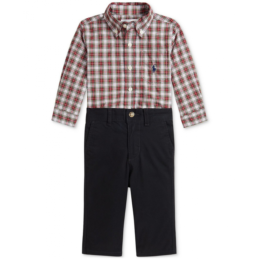 Baby Boy's 'Plaid Shirt & Pants, 2 Piece Set'