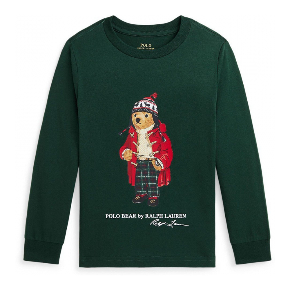 'Polo Bear Cotton Long Sleeve Tee' pour Enfant et petit garçon