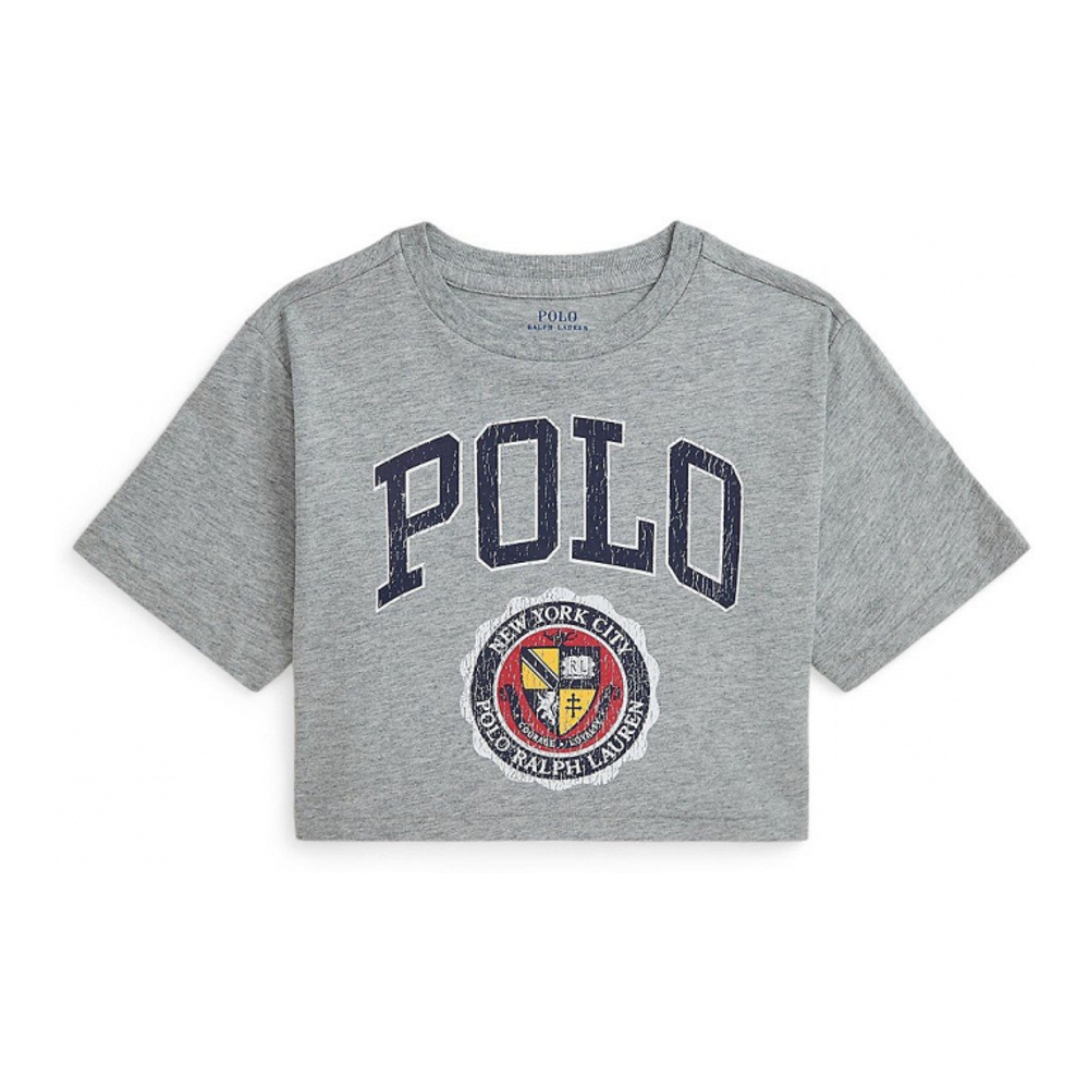 Toddler & Little Girl's 'Logo Crest Cotton Jersey Boxy Tee'