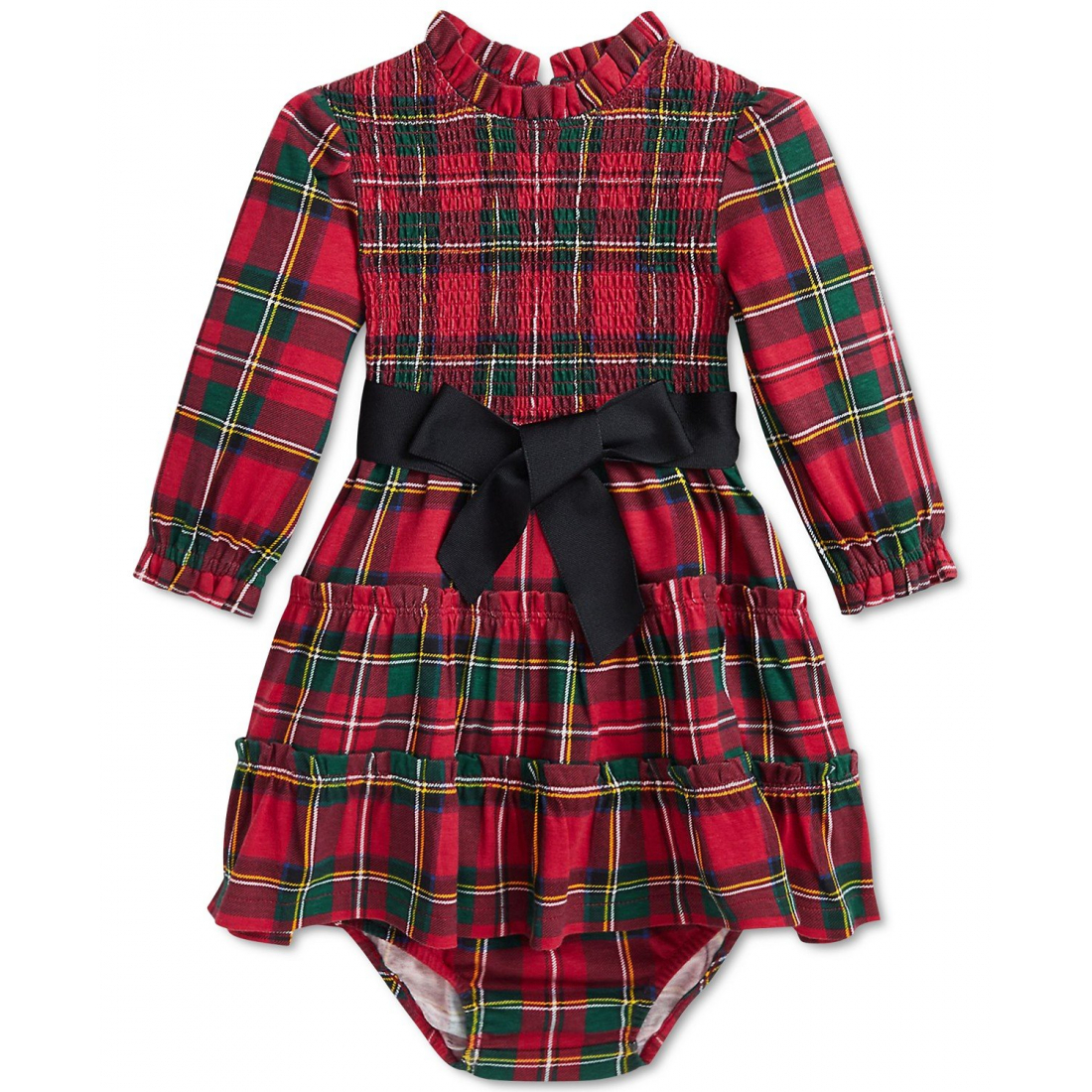'Ruffled-Trim Plaid Dress' pour Bébé