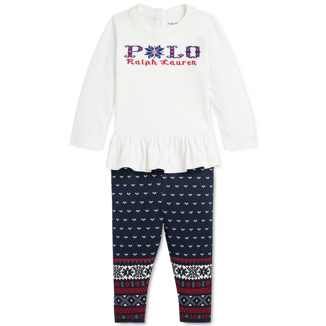 'Peplum Tee & Printed Jersey Leggings Set' für Baby