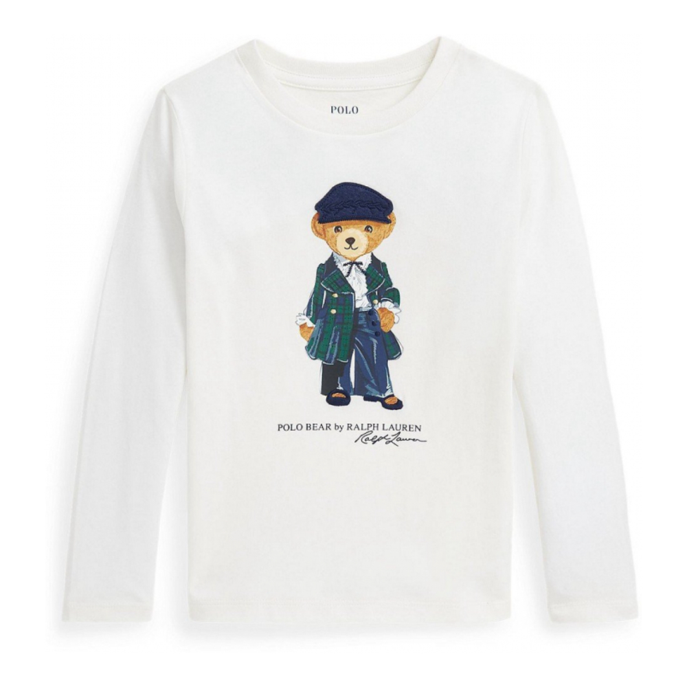 'Polo Bear Cotton Jersey Long-Sleeve Tee' pour Bambins & petites filles