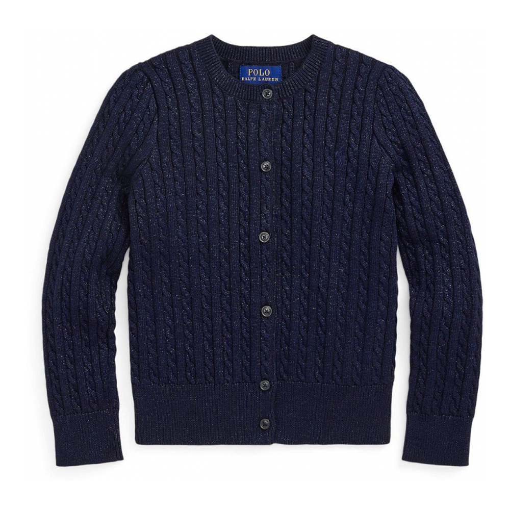 'Metallic Cable Cotton-Blend Cardigan Sweater' pour Bambins & petites filles