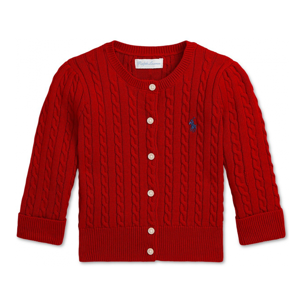 'Cable-Knit Cotton Cardigan' pour Bébés filles