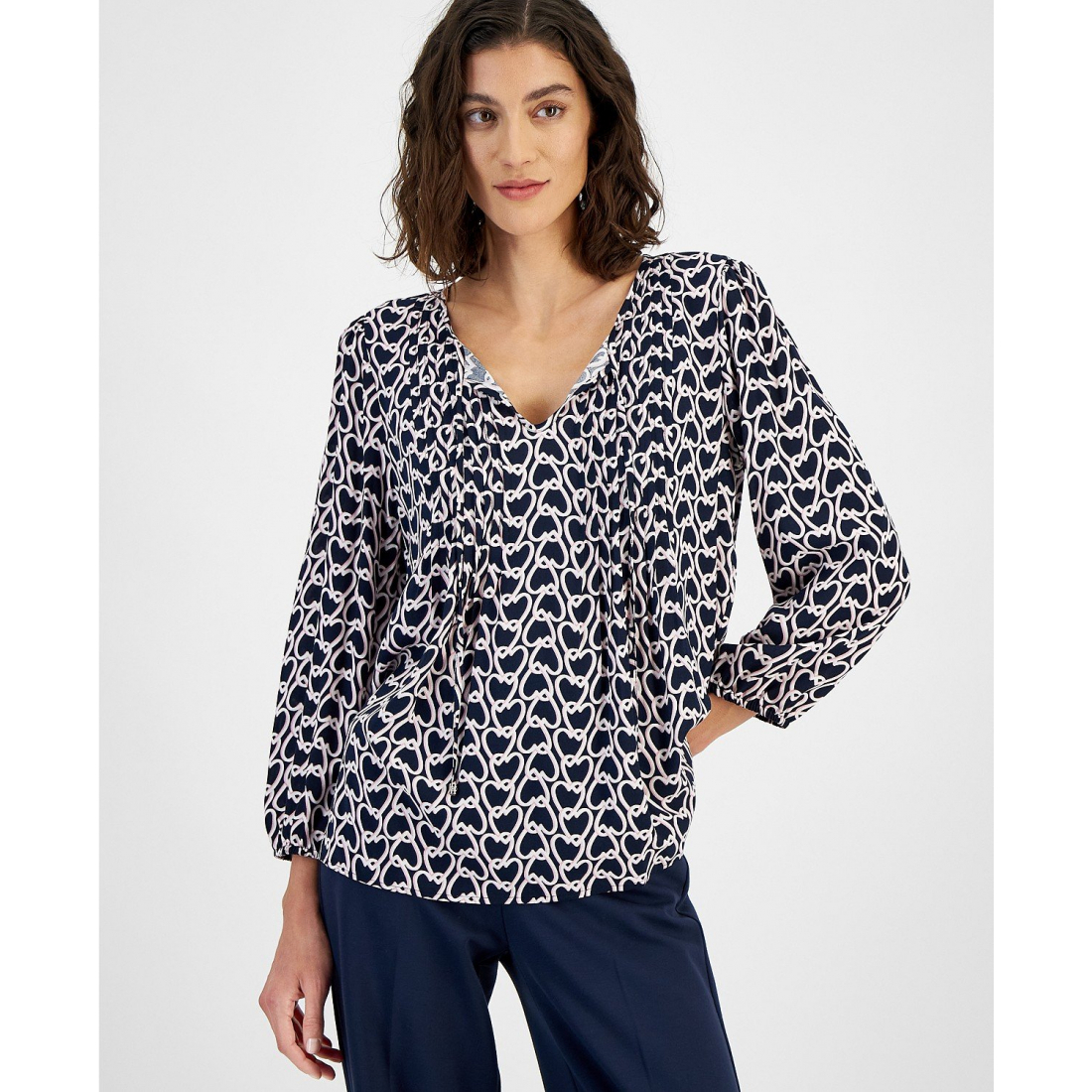 'Heartlock Pintuck Long-Sleeve Blouse' pour Femmes
