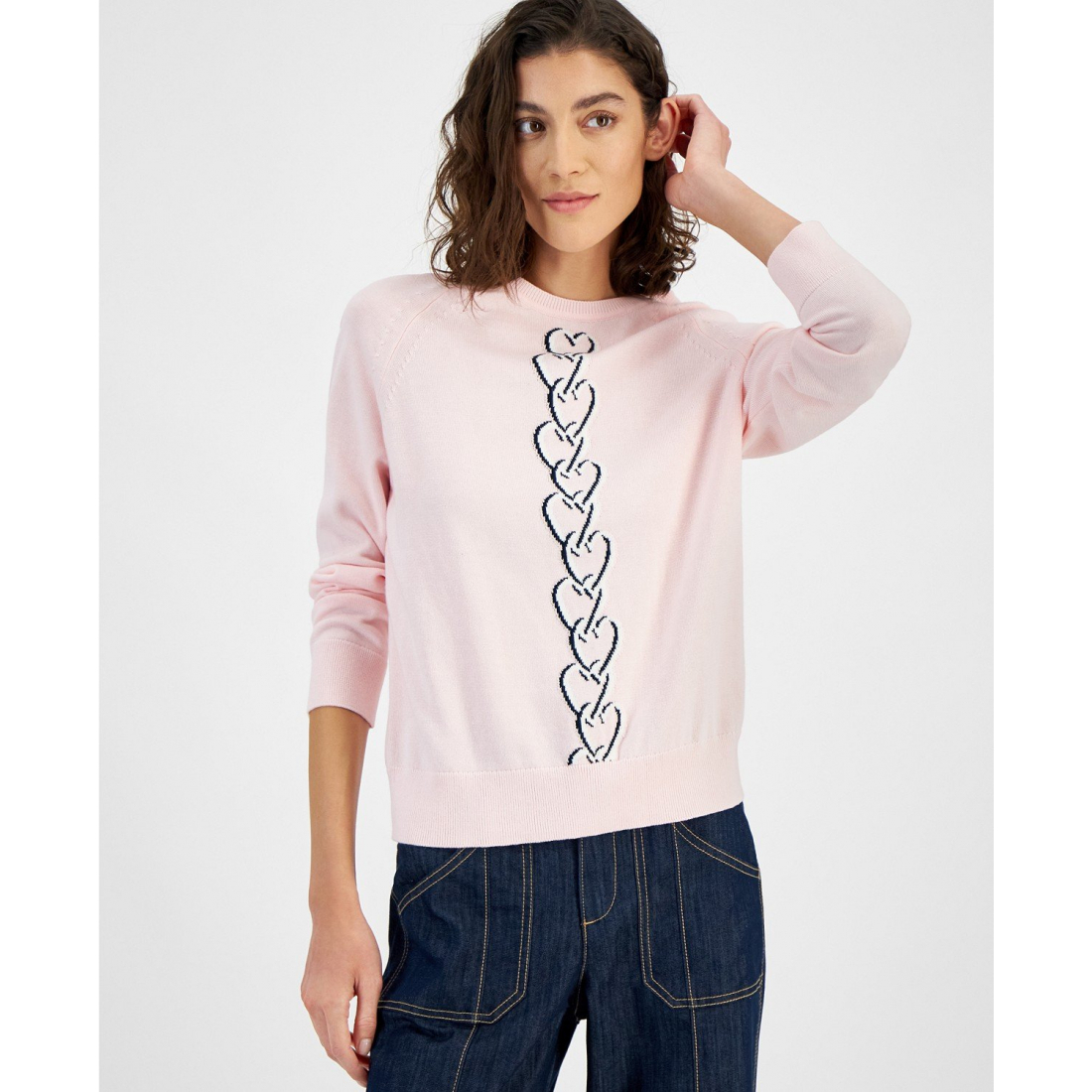 'Chained-Heart Raglan Sweater' pour Femmes