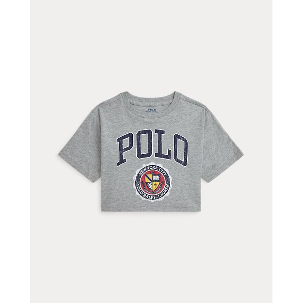 Little Girl's 'Logo Crest Cotton Jersey Boxy Tee'