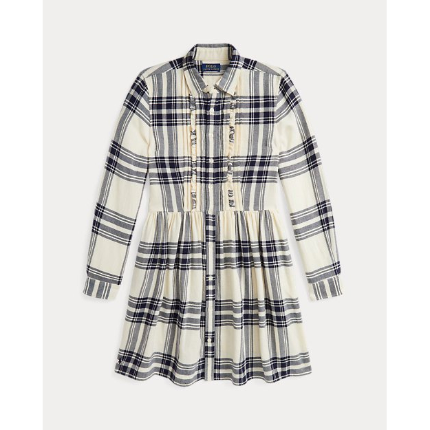 'Plaid Cotton Twill Shirtdress' pour Grandes filles