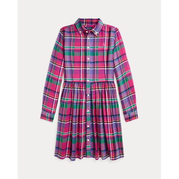 'Plaid Cotton Twill Shirtdress' pour Grandes filles