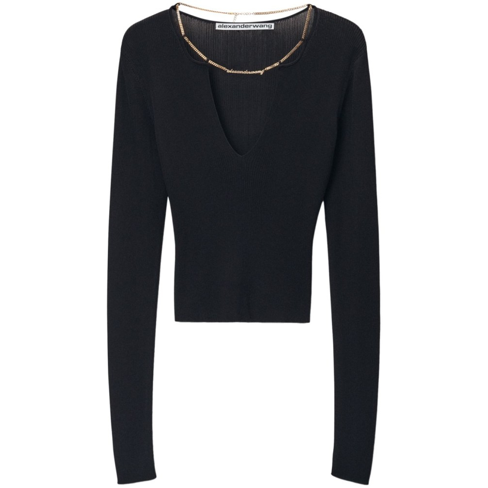 Top à manches longues 'Logo-Plaque Knitted' pour Femmes