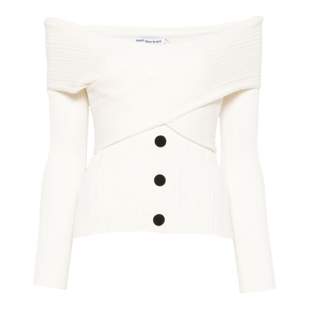 Haut à épaules dénudées 'Knitted' pour Femmes