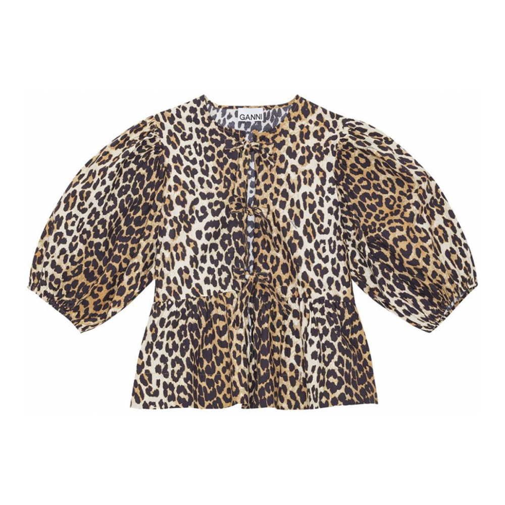 Blouse à manches courtes 'Leopard-Print' pour Femmes