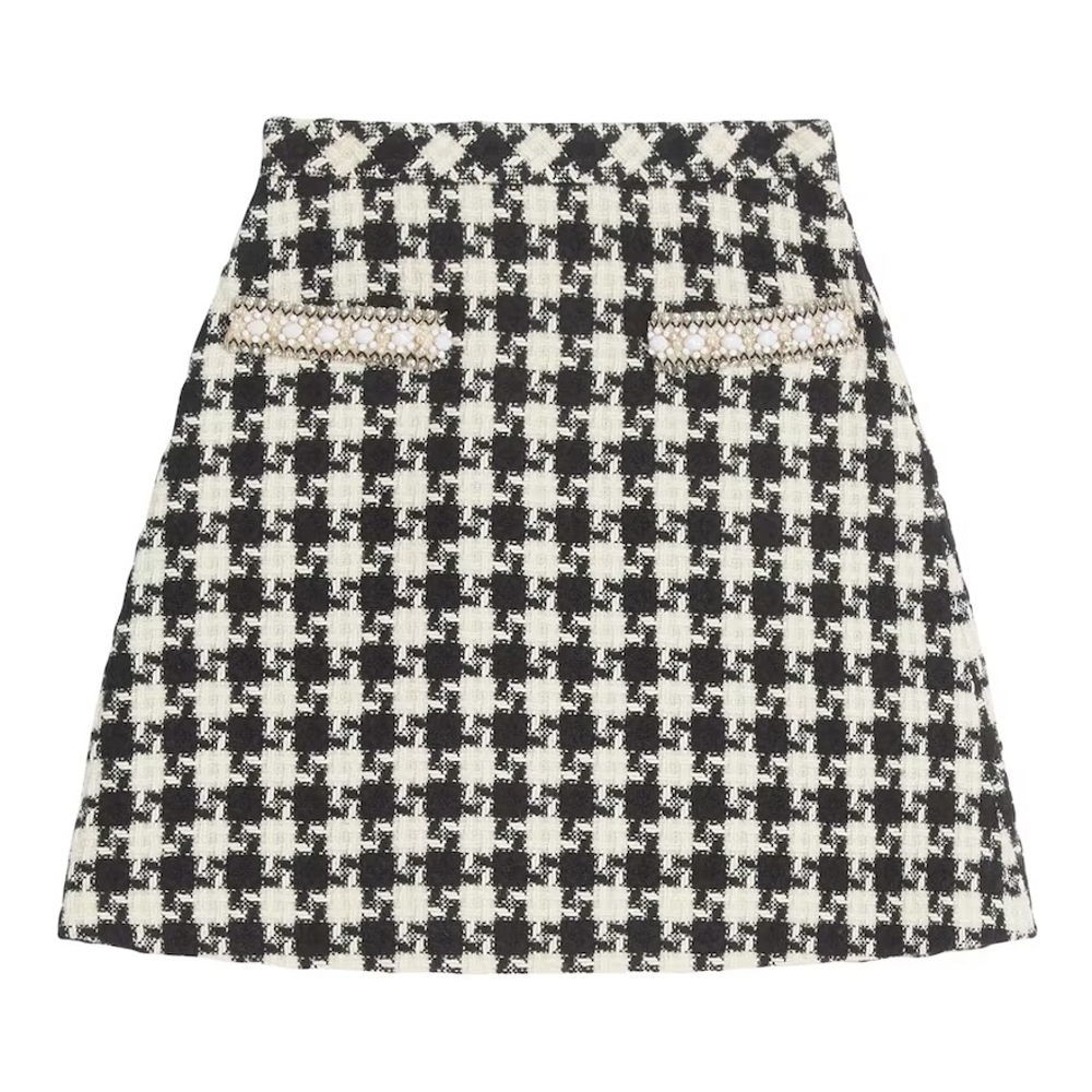 Women's 'Houndstooth' Mini Skirt